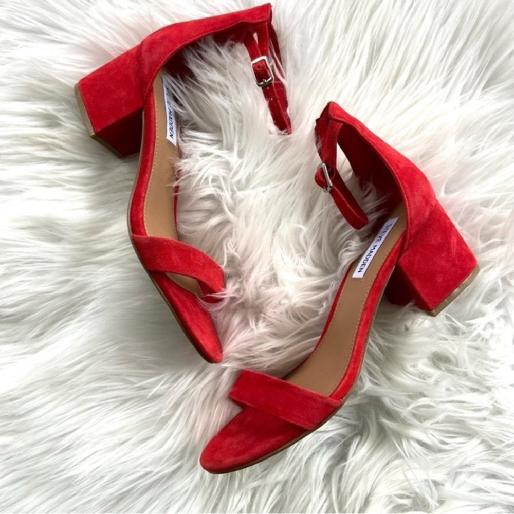 Steve Madden red leather Irene sandals sz 7.5 - Picture 3 of 5